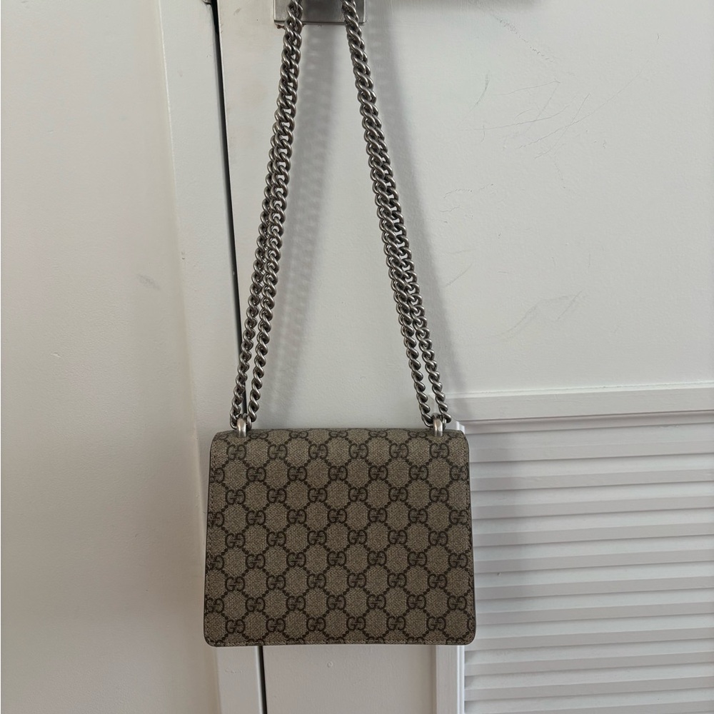 Gucci Mini Dionysus Monogram Shoulder Crossbody Bag with Red Suede Accents - Picture 9 of 13